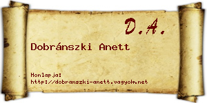 Dobránszki Anett névjegykártya