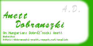 anett dobranszki business card